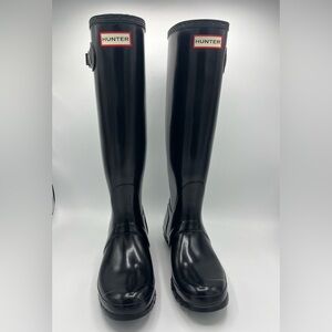Hunter Black Knee-High Boots